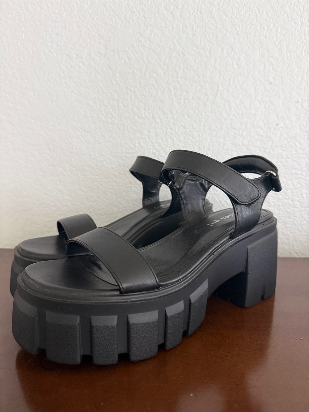 Madden Girl - Chunky Black Platform Sandals - Picture 3 of 3